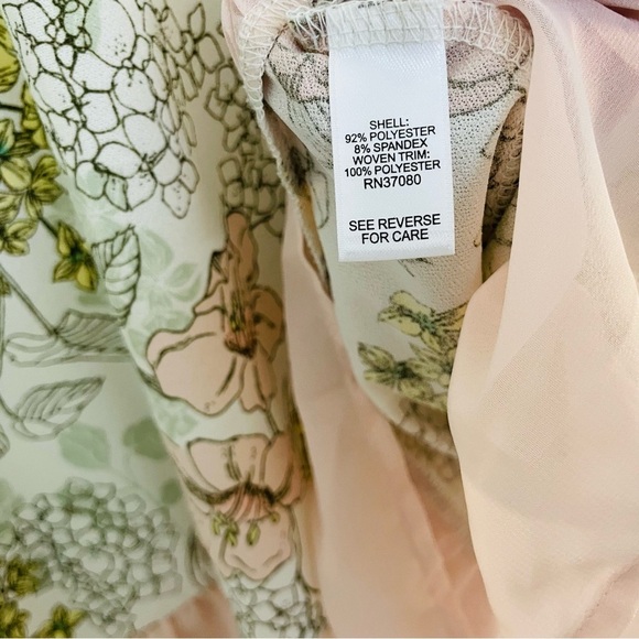 Cato est.1946 Floral Print Women's Top with Ruffle Hem size L spring light airy - Picture 9 of 10